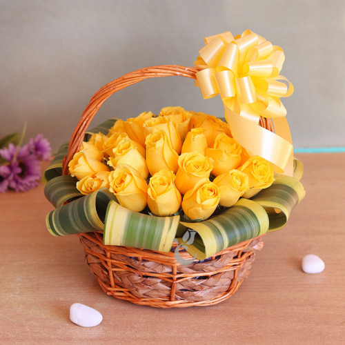 The Magic of Friendship - Yellow rose basket