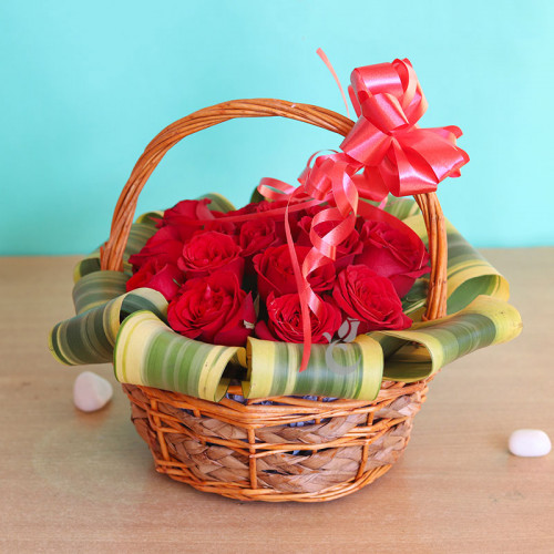 Red Extravaganza - Red rose basket