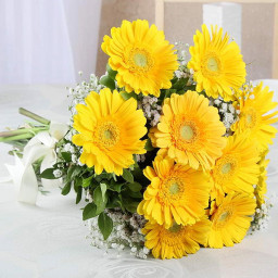 Sunglow Beauties - Yellow gerberas bouquet
