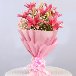 Pretty Pink Lady - Pink lilies bouquet