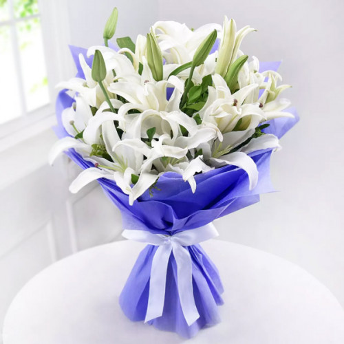 Happiness of Lilies - White lilies bouquet