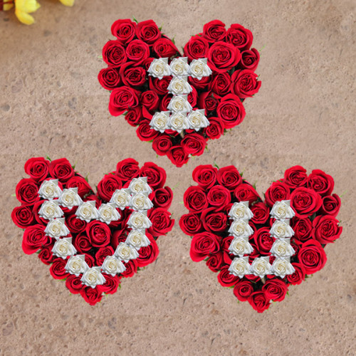 Heart Shape Expression - Red rose arrangement