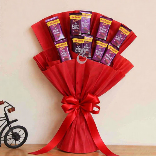 Sweet N Simple: A Gift Combo of 10 Dairy Milk chocolates bouquet