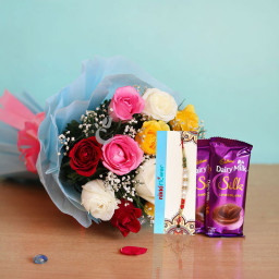 Gladden Chocolate Rakhi Pack - rose bouquet