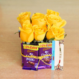 Rakhi yellow Flower - Yellow rose bouquet