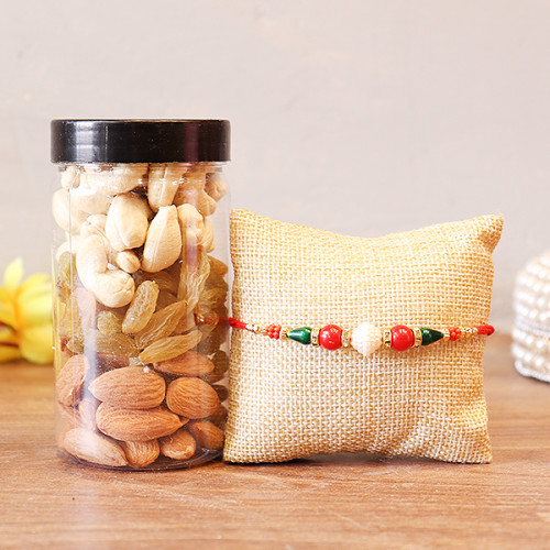 200 gm mix Cahsews,Raisins,Almonds, 1 Rakhi