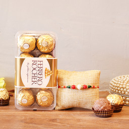 16 pcs Ferrero Rocher, 1 Rakhi