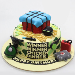 Chicken Dinner Cake/PUBG Cake: Available in Half Kg, One Kg, One and Half Kg, Two Kg & Three Kg Chicken Dinner Cake/PUBG Cake