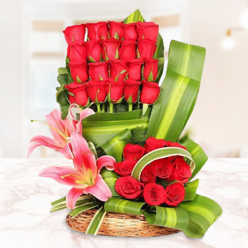Fancy Love - Red rose basket