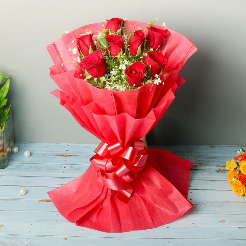Happy Flowers For Happy Face - Red rose bouquet