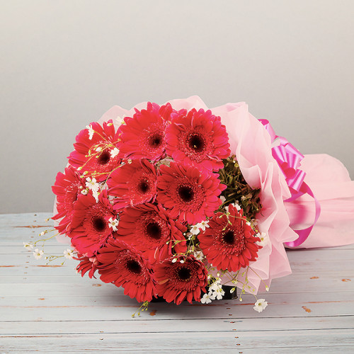 Smiling Flowers - Red gerberas bouquet