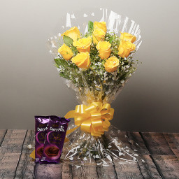 Cheerful Delight - Yellow rose bouquet