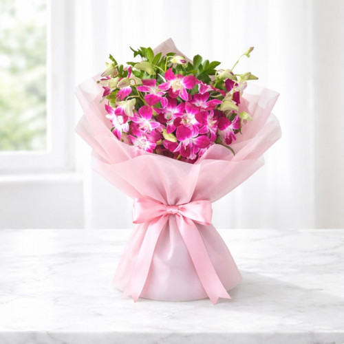 Tinkling Love Chimes - White orchid bouquet