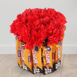 Paired With Serenity - Red carnation bouquet