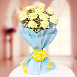 Stir The Thrill - Yellow carnation bouquet