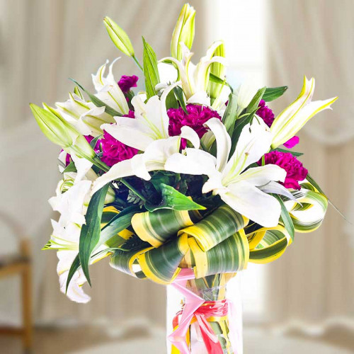 Blooming The Peace - White lilies arrangement