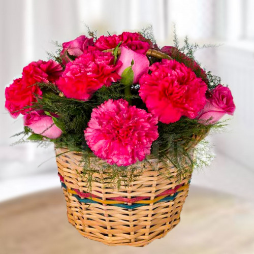Hues Of Pinks - Pink rose basket