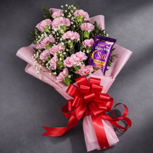 Silky Carnation - Pink carnation bouquet