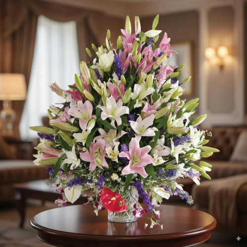 Full Of Liveliness - White orchid arrangement