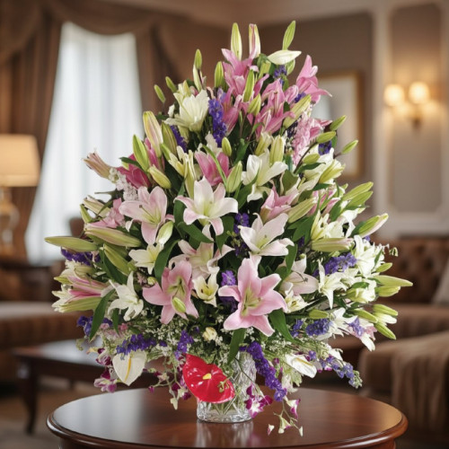 Full Of Liveliness - White orchid arrangement