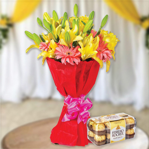 Mix Flowers with Ferrero Rocher