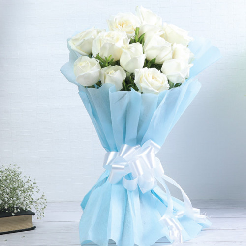 Pure Elegance - White rose bouquet