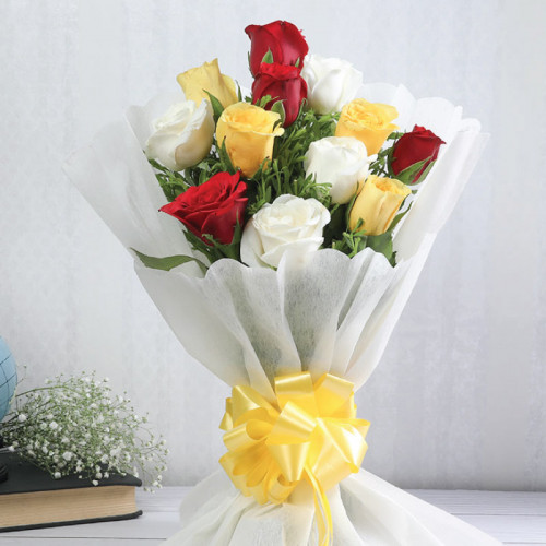 Harmony in Blooms - White rose bouquet
