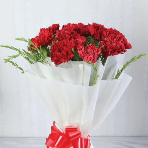 Classic Elegance - Red carnation bouquet