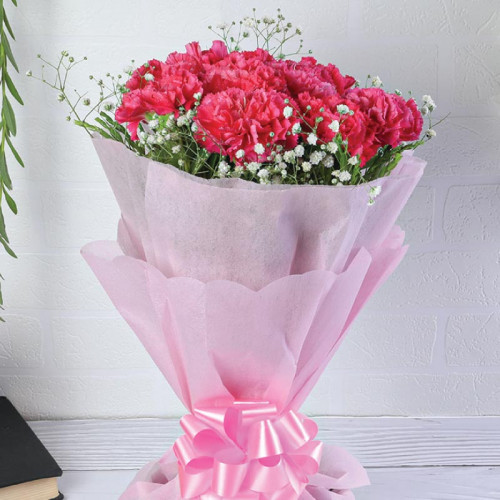 Pretty in Pink - Pink carnation bouquet