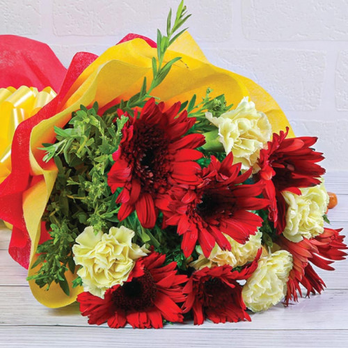 Fiesta of Colors - Red gerberas bouquet