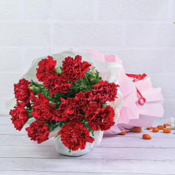 Cherished Moments - Red carnation bouquet