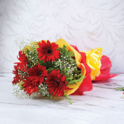 Fiery Bloom - Red gerberas bouquet