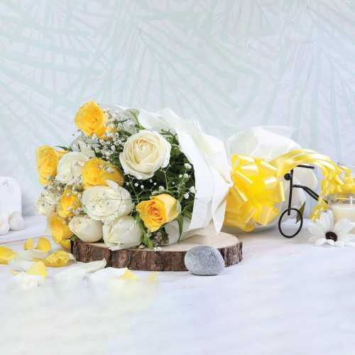 Sunny Serenity - Yellow rose bouquet