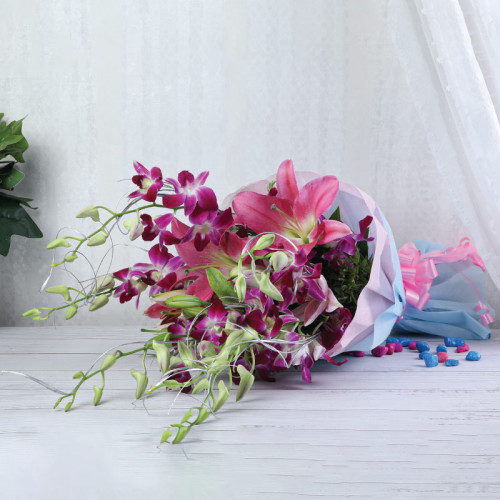 Pastel Dream - Pink orchid bouquet