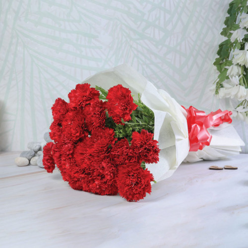 Scarlet Elegance - Red carnation bouquet