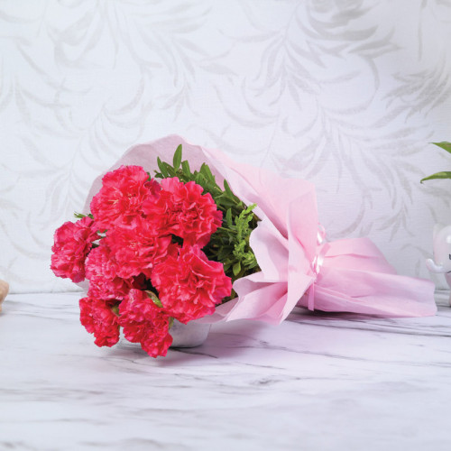 Blushing Bloom - Pink carnation bouquet