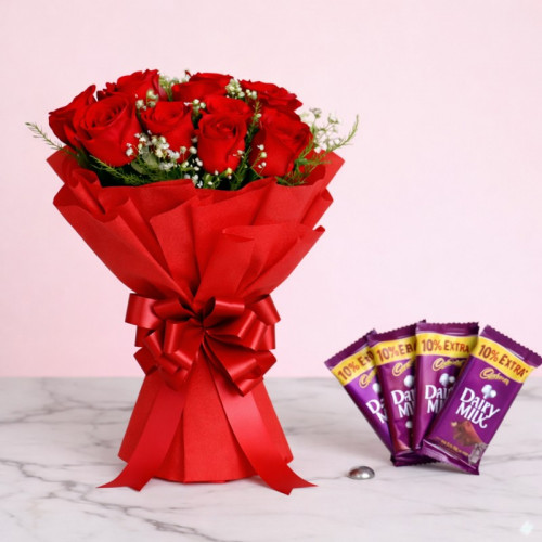 Choo Rose Combo - Red rose bouquet