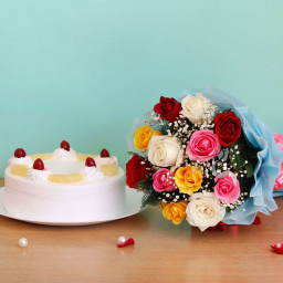 Unexpected Surprise: A Gift Combo of 20 mix roses and 0.5 kg pineapple cake