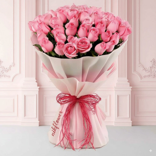 35 Pink Roses Bouquet - Pink rose bouquet