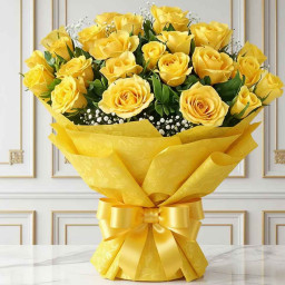 25 Yellow Roses Bunch - Yellow rose bouquet