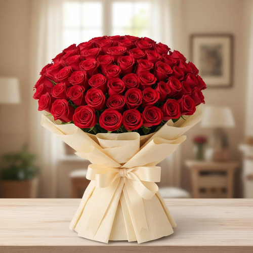 100 Red Roses Bouquet - Red rose bouquet