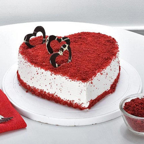 Heart Shaped Red Velvet Cake: Available in Half Kg, One Kg, One and Half Kg, Two Kg & Three Kg Heart Shaped Red Velvet Cake