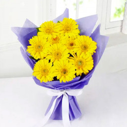 Delightful Love - Yellow gerberas bouquet