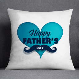Happy Father’s Day White Printed Cushion 12x12