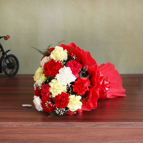Serenity Defined - Red carnation bouquet